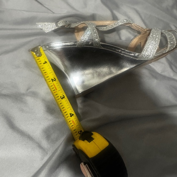 Nina pre owned Strap Silver Wedge Heels With Gems sku 16​ - Picture 9 of 9